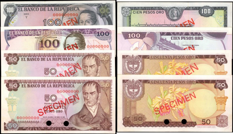 COLOMBIA. Banco de la Republica. 1963-1976. Modern Issue Higher Denomination Spe...