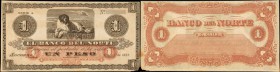 COLOMBIA. Banco del Norte. 1 Peso. January 1, 1882. P-S681r. Remainder.

The lowest denomination from an attractive series seen only as remainders. ...