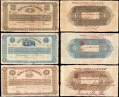 COLOMBIA. Banco de Santander. 1 Peso, 5 Pesos & 10 Pesos. 1900. P-s831c, s832b & S833b. Trio of Uncertified Denominations.

3 pieces in lot. This is...