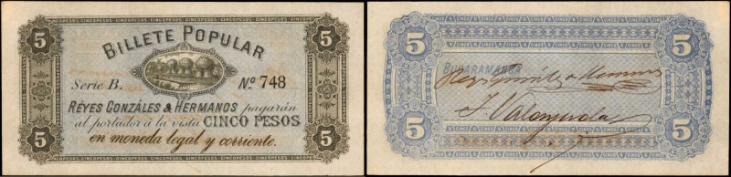 COLOMBIA. Reyes Gonzales & Hermanos. 5 Pesos. ND. P-S902.

A small format priv...