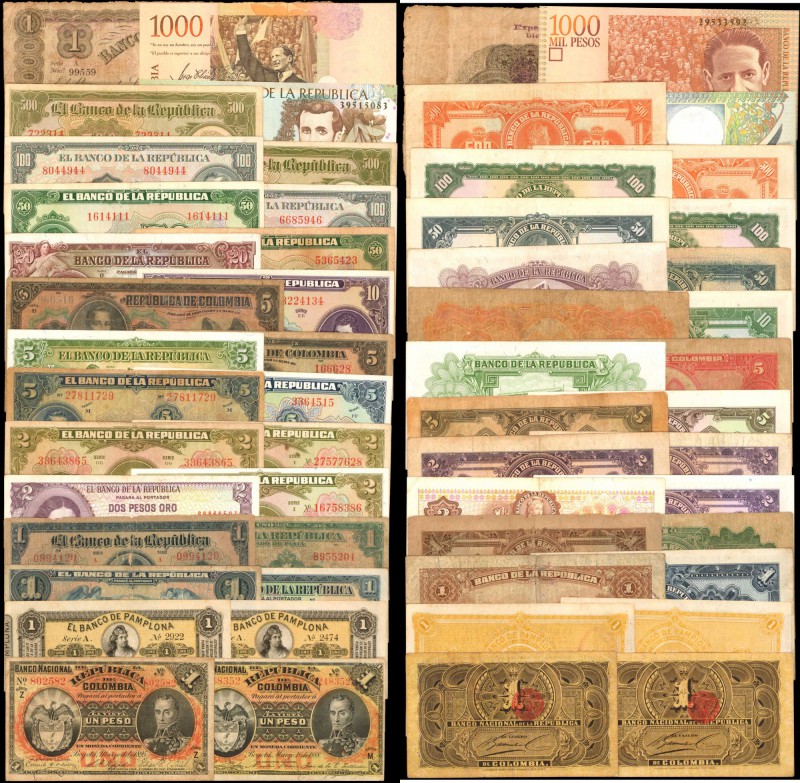COLOMBIA. Mixed Banks. Mixed Denominations, Mixed Dates. P-Various. Very Good to...