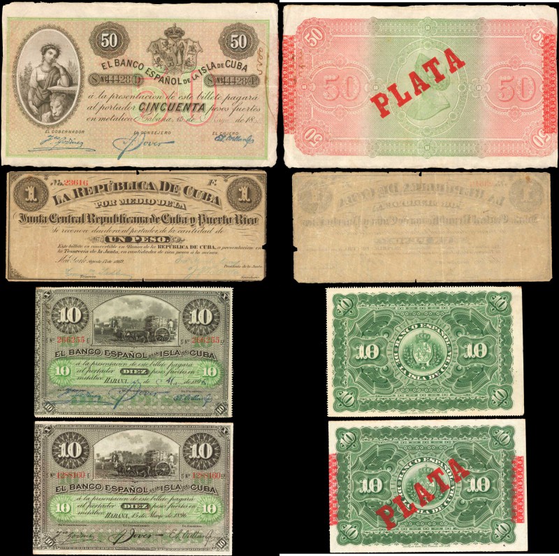 CUBA. Mixed Banks. Mixed Denominations, Mixed Dates. P-Various. Mixed Grades.
...