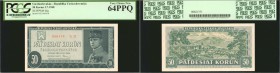 CZECHOSLOVAKIA. Republika Ceskoslovenska. 50 Korun, 1948. P-66a. PCGS Currency Very Choice New 64 PPQ.

A Czech Republic note which displays General...