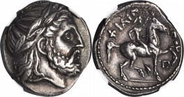 MACEDON. Kingdom of Macedon. Philip II, 359-336 B.C. AR Tetradrachm (14.37 gms), Amphipolis Mint, ca. 323-315 B.C. NGC Ch EF, Strike: 4/5 Surface: 4/5...