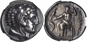 MACEDON. Kingdom of Macedon. Alexander III (the Great), 336-323 B.C. AR Tetradrachm (17.15 gms), Amphipolis Mint. NGC Ch VF, Strike: 5/5 Surface: 4/5....
