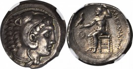 MACEDON. Kingdom of Macedon. Alexander III (the Great), 336-323 B.C. AR Tetradrachm (17.14 gms), Macedonia Mint. NGC Ch EF, Strike: 5/5 Surface: 4/5. ...