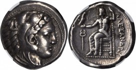 MACEDON. Kingdom of Macedon. Alexander III (the Great), 336-323 B.C. AR Tetradrachm (17.15 gms), Amphipolis Mint. NGC VF, Strike: 5/5 Surface: 2/5. Gr...