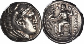 MACEDON. Kingdom of Macedon. Alexander III (the Great), 336-323 B.C. AR Tetradrachm (17.18 gms), Amphipolis Mint, ca. 323-320 B.C. NGC EF, Strike: 5/5...
