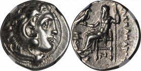 MACEDON. Kingdom of Macedon. Alexander III (the Great), 336-323 B.C. AR Drachm, Colophon Mint, ca. 310-301 B.C. NGC AU.

Pr-1804. Early posthumous i...
