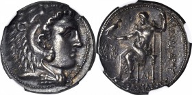 MACEDON. Kingdom of Macedon. Alexander III (the Great), 336-323 B.C. AR Tetradrachm (17.19 gms), Side Mint, ca. 325-320 B.C. NGC Ch EF, Strike: 5/5 Su...