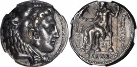 MACEDON. Kingdom of Macedon. Alexander III (the Great), 336-323 B.C. AR Tetradrachm (17.14 gms), Side Mint, ca. 325-320 B.C. NGC EF, Strike: 5/5 Surfa...