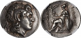 THRACE. Kingdom of Thrace. Lysimachos, 323-281 B.C. AR Tetradrachm (17.18 gms), Uranopolis Mint. NGC Ch EF, Strike: 5/5 Surface: 4/5. Fine Style.

M...