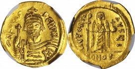PHOCAS, 602-610. AV Solidus (4.43 gms), Constantinople Mint, 10th Officinae. NGC AU, Strike: 4/5 Surface: 3/5. Scratches.

S-620. Draped, cuirassed ...