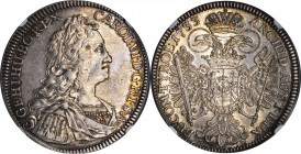 AUSTRIA. Taler, 1733. Hall Mint. Charles VI (1711-40). NGC AU-58.

Dav-1055; KM-1639.1. Five dots below drapery. Nearly fully detailed with light to...