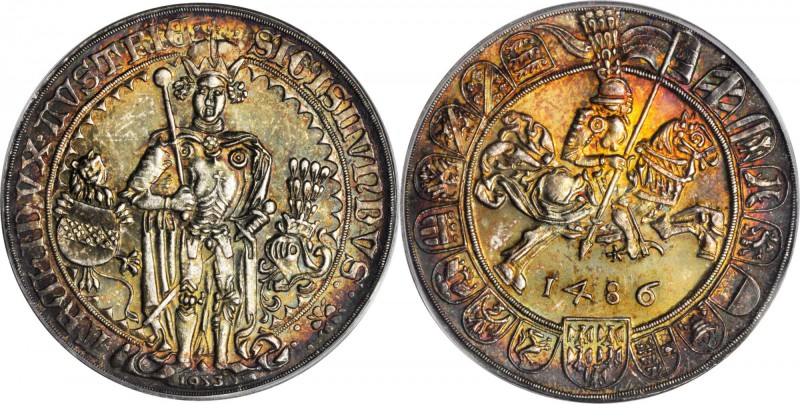 AUSTRIA. Silver Guldiner, 1486 (Restrike of 1953). PCGS MS-66 Gold Shield.

KM...