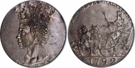 BARBADOS. 1/2 Penny, 1792. PCGS MS-62 BN.

KM-Tn9; Prid-25. Decently struck on a slightly undersized planchet with medium red and brown color and re...