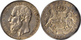BELGIAN CONGO. Congo Free State. 5 Franc, 1887. PCGS Genuine.

KM-8.1. Lightly toned, lustrous and attractive. Almost Uncirculated.

From the Coll...