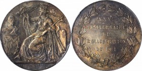 BELGIUM. Silver Medallic 2 Franc, 1856. PCGS MS-63 Gold Shield.

KMX-6.1. Coin alignment. Struck to commemorate the 25th Anniversary of the King's i...