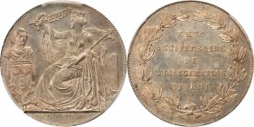 BELGIUM. Lot of (2) 2 Francs, 1856 & 1887. PCGS Certified.

Medallic 2 Franc, 1856, Bruce-X6.1, UNC Detail, struck for the 25th Anniversary of Leopo...