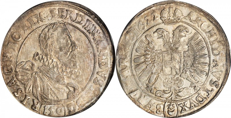 BOHEMIA. 150 Kreuzer, 1622. Prague Mint. Ferdinand II (1620-37). NGC MS-62.

K...