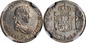 BOLIVIA. 1/2 Real, 1822-PTS PJ. Potosi Mint. NGC MS-64.

KM-90. On the precipice of the Gem grade with detail that remains sharp, surfaces that show...