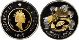CANADA. 2 Dollars, 1999. ANACS PROOF-68 HEAVY CAMEO.

KM-357a. Struck to commemorate Nunavut, the remote Canadian region that was separated from the...
