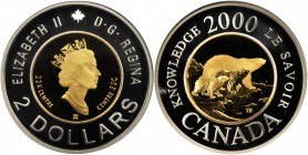 CANADA. 2 Dollars, 2000. ANACS PROOF-68 HEAVY CAMEO.

KM-399a. A visually captivating bi-metallic issue (largely comprised of gold and silver), illu...