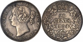 CANADA. New Brunswick. 20 Cents, 1864. PCGS EF-45.

KM-9. A moderately circulated example with dark gray toning throughout.

From the Collection o...