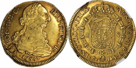 CHILE. 8 Escudos, 1788-So DA. Santiago Mint. Charles III (1759-88). NGC EF-45.

Fr-15; KM-27. Fully original with few deep marks and attractive old ...