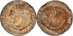 ECUADOR. 2 Reales, 1837-FP. Quito Mint. NGC AU-50.

KM-21; Seppa-49. Transposed legends. Very scarce two year type. Nicely struck up central devices...