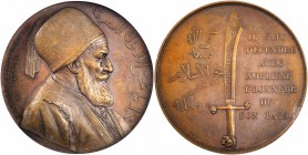 EGYPT. Battle of Nesib Bronze Medal, 1840. NGC AU-58 BN.

50 mm. CGIEMDP 2/ P146-A. By Emile Rogat at the Paris Mint. Bust of Mehmet Ali Pasha (1769...