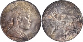 ETHIOPIA. Birr, EE 1895 (1902/3). Menelik II (1889-1913). PCGS AU-58.

KM-19. Nearly fully detailed with a few contact marks over Menelik's portrait...