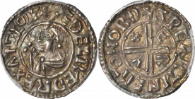 GREAT BRITAIN. Penny, ND. Possibly Norwich Mint. Aethelred II (978-1016). PCGS Genuine--Peck Marked, AU Details Gold Shield.

S-1148; North-770. "SP...