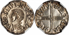 GREAT BRITAIN. Penny, ND (ca. 997-1003). London Mint. Aethelred II (978-1016). NGC MS-62.

1.64 gms. S-1151; N-774. Moneyer Aethelweard. Well struck...