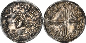 GREAT BRITAIN. Penny, ND (1035). Lund Mint. Harthacnut (1035-42). PCGS Genuine--Peck Marks, AU Details Gold Shield.

S-1170. Moneyer Toci. Harthacnu...