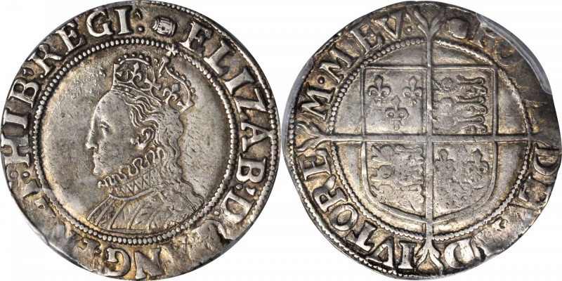GREAT BRITAIN. Shilling, ND (1592-95). Elizabeth I (1558-1603). PCGS EF-45 Gold ...