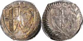 GREAT BRITAIN. Penny, ND (1649-60). Commonwealth (1649-60). PCGS AU-53 Gold Shield.

S-3222; KM-387. Anepigraphic except for "-I-" above the shields...