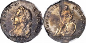 GREAT BRITAIN. Silver Farthing Pattern, 1676. Charles II (1660-85). NGC MS-63. WINGS Approved.

P-492. Attractive quality with dusky gold, mauve and...