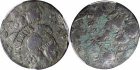 GREAT BRITAIN. Error 1/2 Penny, 1700. William III (1694-1702). PCGS Genuine--Environmental Damage, VF Details Gold Shield.

S-3556; KM-503. A specta...