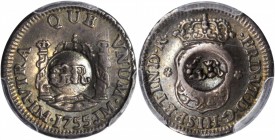 JAMAICA. Act of 18 November 1758. 5 Pence, ND (1758). George II (1727-60). PCGS AU-55 Gold Shield.

KM-1.3; Prid-8. Countermark grade: AU Details. F...