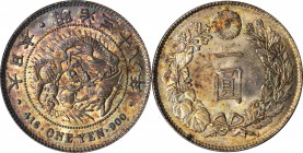 JAPAN. Yen, Year 38 (1905). PCGS MS-64 Gold Shield.

Y-A25.3; JNDA-01-10a. Boldly struck as usual for the type and lustrous with stunning bright gre...