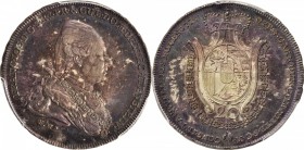 LIECHTENSTEIN. 20 Kreuzer, 1778. PCGS MS-61 Gold Shield.

KM-C4. One year type. Crisply struck with impressive dark lavender toning.