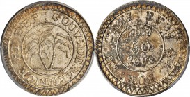 MAURITIUS. 50 Sous, ND (1822). PCGS MS-63 Gold Shield.

KM-2; Lec-19. Well struck and lustrous with deep mottled tone. Minor adjustment marks on rev...
