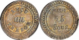 MAURITIUS. 25 Sous, ND (1822). PCGS MS-62 Gold Shield.

KM-1; Lec-17. Minor adjustment marks on reverse. Well struck with beautiful iridescent tone....