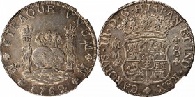 MEXICO. 8 Reales, 1762-Mo MM. Mexico City Mint. Charles III (1759-88). NGC AU-53.

KM-105; FC-39a; El-54; Gil-M-8-40. Single arc central crown. Enti...