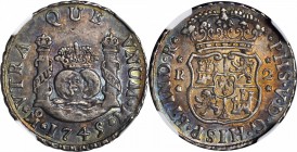MEXICO. 2 Reales, 1745-Mo M. Mexico City Mint. Philip V (1700-46). NGC AU-55.

KM-85; Yonaka-M2-45; Gil-M-2-17; Cayon-8916. Highly original with rem...