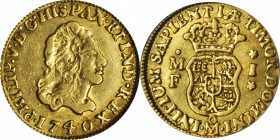 MEXICO. Escudo, 1740-Mo MF. Mexico City Mint. Philip V (1700-46). PCGS AU-53.

Fr-11; KM-113; Cal-Type 111. A wholesome example of this early milled...