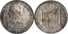 MEXICO. 8 Reales, 1790-Mo FM. Mexico City Mint. Charles IV (1788-1808). PCGS Genuine--Chopmark, AU Details Gold Shield.

KM-107; Cal-Type 80#682. Tr...