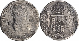 MEXICO. War of Independence. Chihuahua. 8 Reales, 1816-RP. NGC VF-20.

KM-111.1. Struck over an earlier cast silver Chihuahua 8 Reales. Typical crud...