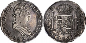 MEXICO. War of Independence. Zacatecas. 8 Reales, 1821-RG. NGC AU-50.

KM-111.5. "HISPAN" in reverse legend. Sharply struck with handsome toning. A ...